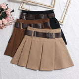 Real Shooting With Belt 100-Fold Skirt 2025 Summer Korean Version Of Small Short Skirt High-Waisted A Word Umbrella Skirt 8282 HZ1208