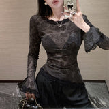 Hottie Style Black Lace Hanging Neck Sling Dress Female Senior Feel Sister French Ass Skirt Short Skirt HZ1208