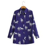 2025 Women's New Long-Sleeved Animal Zebra-Print Shirt 21006 HZ1208