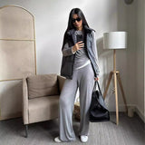 2025Ins Wind Loose Long Open Shirt Plus Short Half-Dress Suit Women's Sling Vest Short Skirt Three-Piece HZ1208