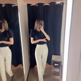 Spring And Summer 2025 New Fashion Multi-Color Pendant High-Waisted Halon Casual Suit Pants HZ1208