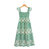 2025 Multi-Color Embroidered Flying Sleeve Dress 23002 HZ1208