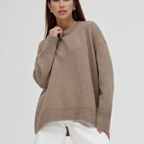 Hot Sales Of Solid Color Round-Neck Sweater Women 2025 Burst Soft Knitted Top HZ1208