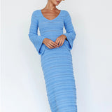 New Spring 2025 Sweater Women's Long Sleeve Sexy Slighted Hottie Style Knitted Dress Girl HZ1208