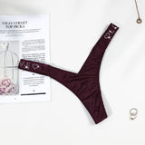 Heart-Shaped Water Drill English Letter Loose With Sexy Trousers T Trousers Comfortable Ice Silk Thongs Ladies Trousers HZ1208