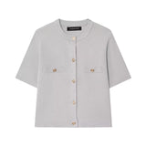 Z Spring 2025 New Women's Short-Sleeved Simple Fashion Knitted Jacket Skirt 1822025 1822025 HZ1208