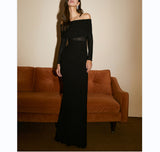 Sexy Women's New Shoulder Repair Dress Net Sleeve High-End Dress Dress HZ1208