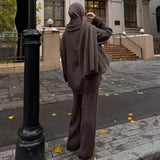 Fashion Sense Sweater Set (Without Neck) High-Collar Knitted Sweater Knitted Retro Loose Woman HZ1208