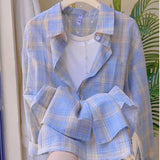 2025 Summer New Sunscreen Thin Plaid Shirt Women Loose Long-Sleeved Design Sunscreen Women Wear Outside HZ1208