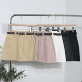 Real Shooting Kin Color High-Rise Thin Bag Hip Skirt 2025 New Hundred With Belt A Short Skirt 9997 HZ1208