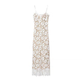 Summer New Women's Lace Strap Open-Fork Sling Dress HZ1208
