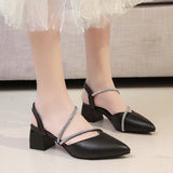 Fashion Sandals Female Fairy Wind 2025 Summer Head Thick Heel High Heel With Skirt Shoes HZ1208