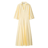 New Summer Collar Shirt Windwear Solid Dress Dress Dress HZ1208