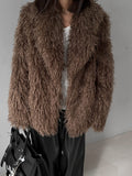 2025 Winter Fashion Faux Fur Coat Women's Loose Soft Thicker Coat HZ1208
