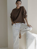 Hot Sales Of Solid Color Round-Neck Sweater Women 2025 Burst Soft Knitted Top HZ1208