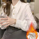 Cotton 2025 Spring And Autumn New Korean Version Of Small Fresh Cardigan Striped Single Pocket Loose Lanky Long Sleeve Shirt Woman HZ1208