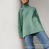 New High-Necked Sweater For Autumn/Winter 2025 Women Selling Open-Fork Knitted Shirt Design Soft Tops Ins HZ1208