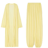 2025 Lazy Wind Perspective Loose Long Open Shirt Plus Short Skirt Suit Women's Jersey Trousers Two Sets HZ1208