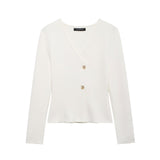 Autumn New Asymmetric Button Decoration Knitted Cardigan Jacket 4192124 HZ1208