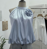 Real Shooting French Gold Wind Hanging Shoulder Waistcoat Woman Design Feel Sleeveless Bud Top Loose Shirt 1170 HZ1208