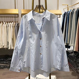 Designing Casual Cotton Shirt 2025 Spring And Summer New French Design Solid-Colored Shirt Chic Single-Dbutton Top Woman HZ1208