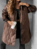 Ins2025 Women's Winter Rope Leisure Quilt Hooded Coat HZ1208