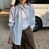 Embroidery Design Languid Shirt Spring And Autumn Fashion Casual Long Sleeves New Casual Temperament Shirt Loose Coat HZ1208