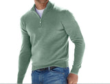 2025 New Winter Long Sleeve V-Neck De-Yvet Zipper Men's Casual Polo Shirt HZ1208