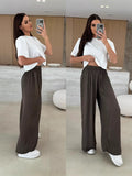 2025 Summer Leisure Wide Legs Burst Loose Casual Fashion Trousers Women HZ1208