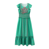 2025 Women's New Three-Color Printing To Take Waist Dress 146 HZ1208