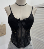 Real Shoot Spice Girls With Chest Pads Fish Bone Lace Sexy Sling Vest Short Boobs On The Back Of The Dress Woman 1127 HZ1208