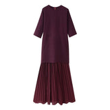 Spring New Round-Neck Short-Sleeved Knitted Knitted Dress 4192001 HZ1208