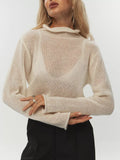 Autumn 2025 New Hollow Sweater Women Wind Soft Loose Knitted Long-Sleeved Cover Hot HZ1208