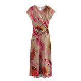 Autumn New Knot Silk-Scuffless Dress 9499257 HZ1208