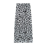 Spring 2025 New Women's Animal Print Pattern Net Tector-Smeared Tsets Half Dress HZ1208