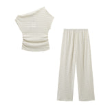 Spring New Knitted Body Dress Solid Color Trouser Set 5039346 HZ1208