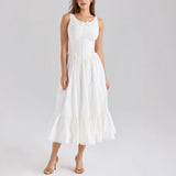 Spring 2025 New Women's Design Sense Of Niche Slimming Casual Splicing Sleeveless Dress HZ1208