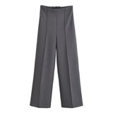 Autumn New Half-High Collar Fluffy Short Coat 1223451 High-Waisted Trousers 1223452 HZ1208