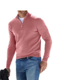 2025 New Winter Long Sleeve V-Neck De-Yvet Zipper Men's Casual Polo Shirt HZ1208