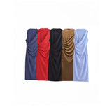 Autumn And Winter New Folding Decoration Midi Sleeveless Dress 9224262 HZ1208