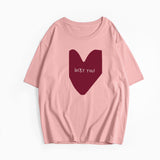 Hot Sale Of Simple Love Print T-Shirts For Girls In Summer Free-Round Collar Pure Cotton Short-Sleeved Top HZ1208