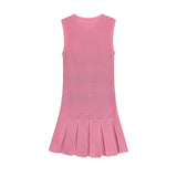 Z Women's Clothing 2025 Summer New College Wind Age Reduction Wide Fold Knitted Mini Dress 3859025 HZ1208