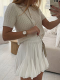 Summer New Women's INS Burst Style Knitted Short-Sleeved Short-Sleeved Shirt HZ1208