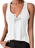 2025 Hot Sale Solid Color Sexy Inside And Outside Wearing Threaded Vest Press Buckle Bottom Top T-Shirt Women's Clothing HZ1208