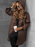 Ins2025 Women's Winter Rope Leisure Quilt Hooded Coat HZ1208