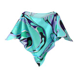 Summer New Holiday Shawl Blouse Print Bra High-Waisted Half-Skirt Set HZ1208