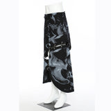 25 New Multi-Wearing Personalized Print Irregularly Cut Denim Splicable Detachable Skirt 1475 HZ1208