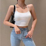 2025 Thai New Solid Color Small Slings Hottie Vest Pure Want To Repair The Body Of The Thin Striptlet Backclothing New Woman HZ1208