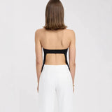 2025 New Design Feel Sleeveless Women Wear Beautiful Shoulder French Neck Vest Women's Top HZ1208