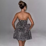 Sexy Women's New Sexy Sleeveless Breast High-Waisted A-Skirt HZ1208